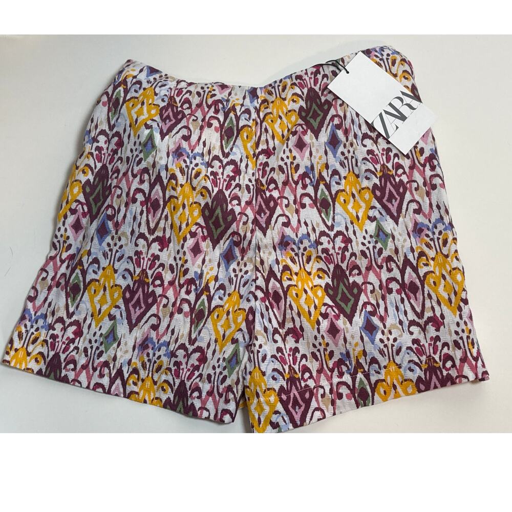 NEW Zara Floral Wrap Skirt Bundle 2 Items Red Yellow Skort Womens Small Pareo - Picture 9 of 13
